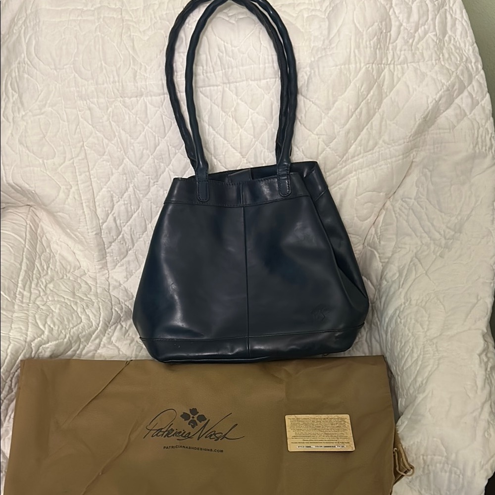 Patricia Nash Navy Leather Tote Bag